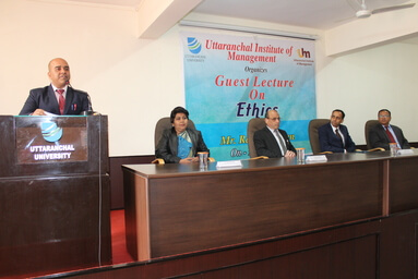 Uttaranchal Institute of Management conducts a Guest Lecture on Ethics